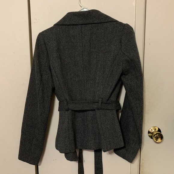 H&M Grey Jacket with Tie Waist Detail US Size 2 - Picture 3 of 3
